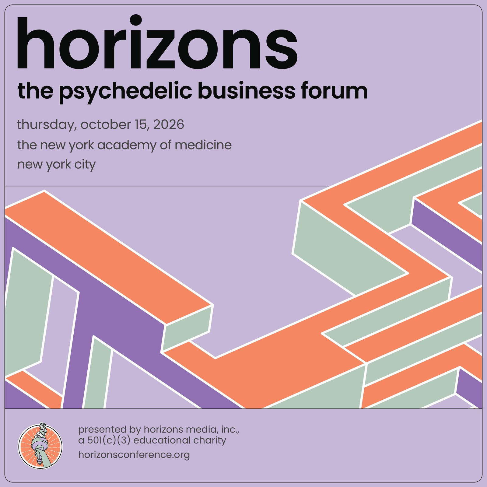 Horizons 2026 — The Psychedelic Business Forum, Thursday, October 15, 2026, New York Academy of Medicine