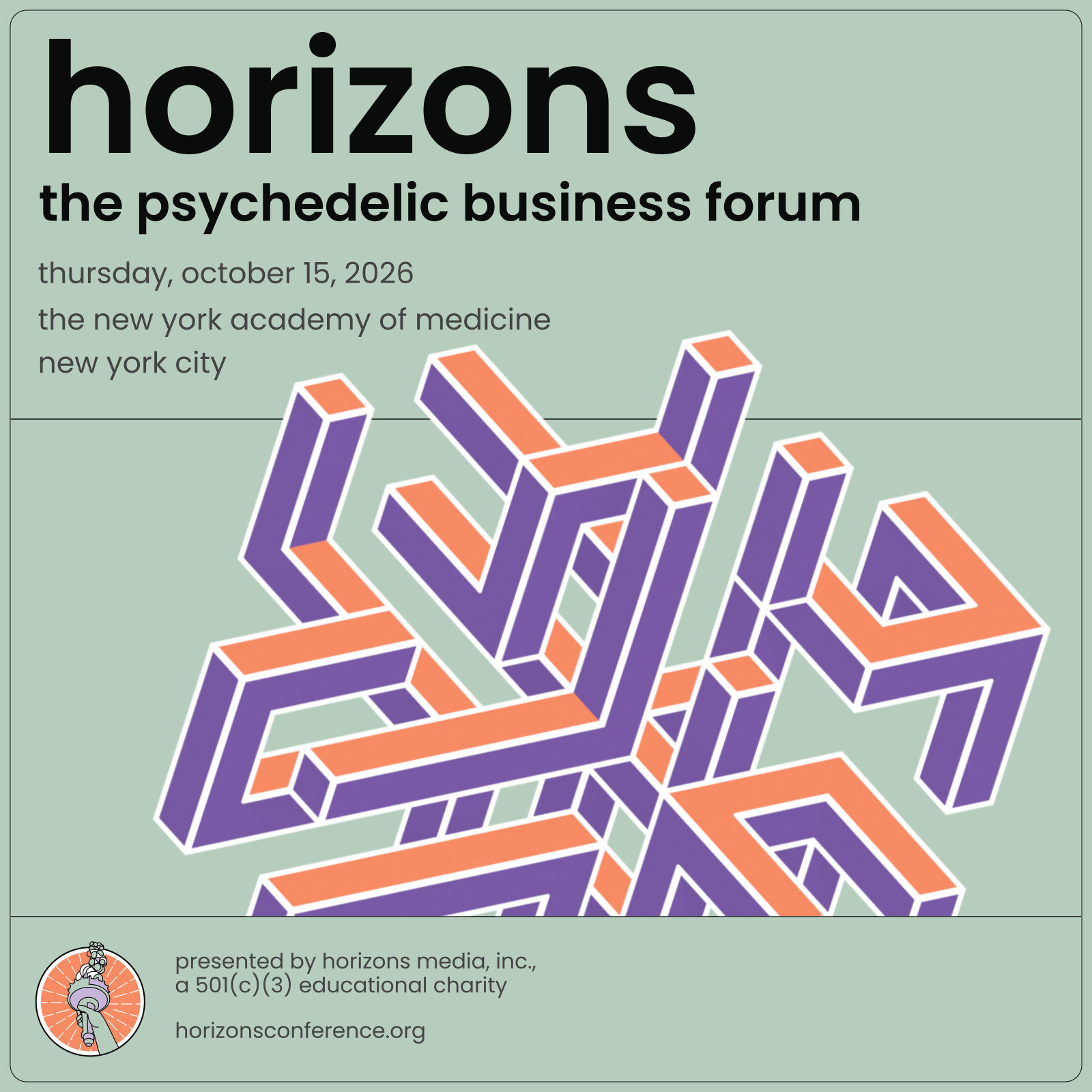 Horizons 2026 — The Psychedelic Business Forum, Thursday, October 15, 2026, New York Academy of Medicine